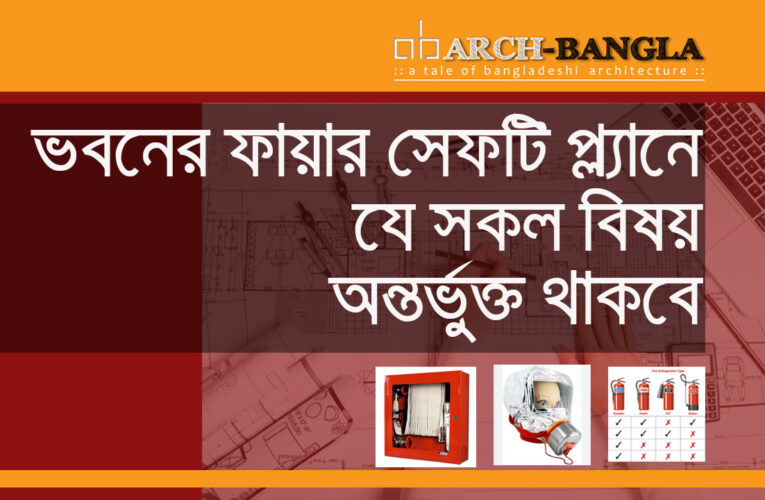 ভবনের ফায়ার সেফটি প্ল্যান এ যে সকল বিষয় অন্তর্ভুক্ত থাকবে