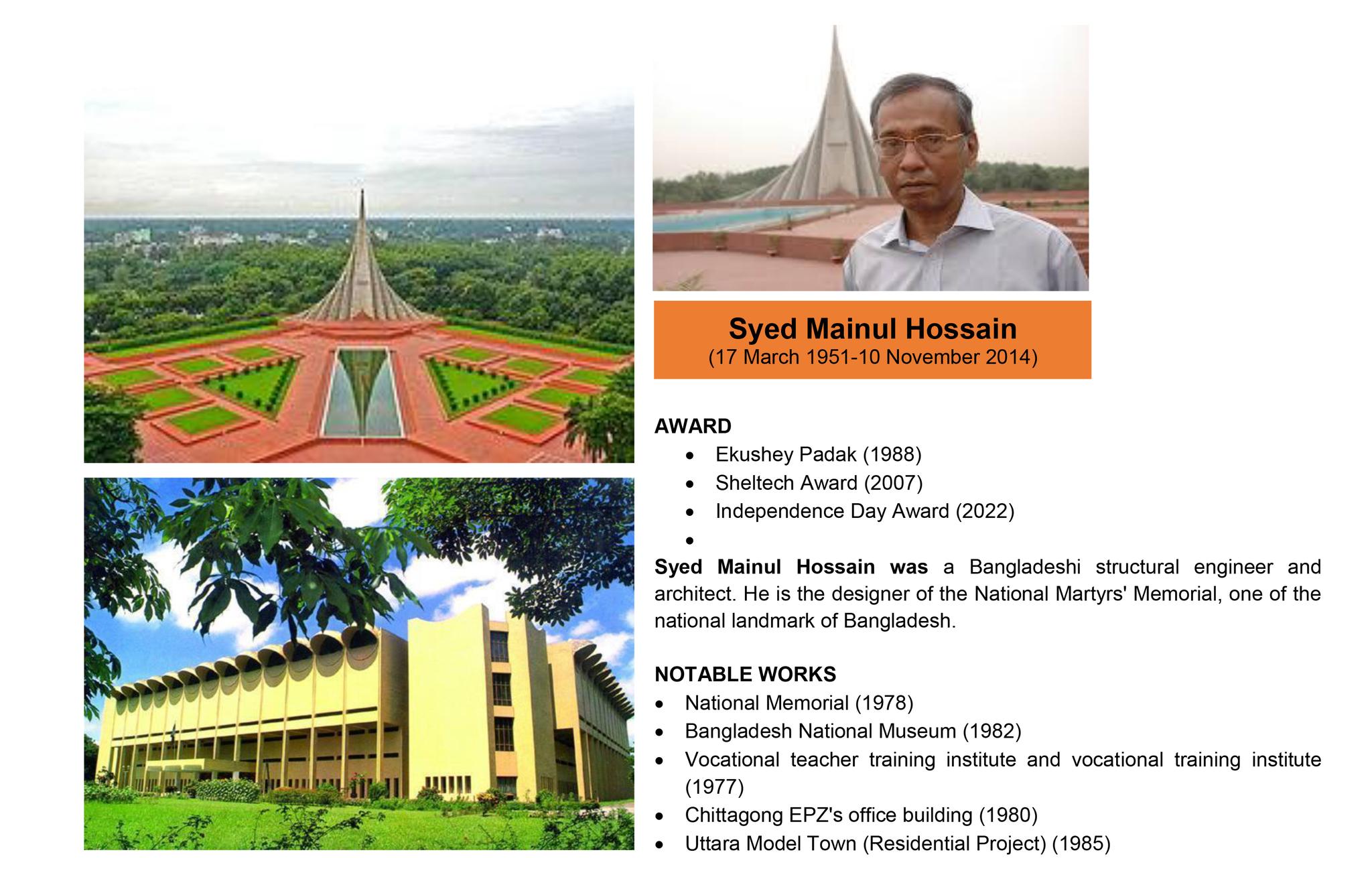 Remarkable Bangladeshi Architects syed mainul hossain