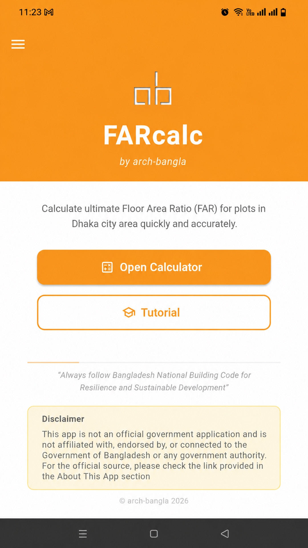 FARcalc far calculation mobile app in Bangladesh